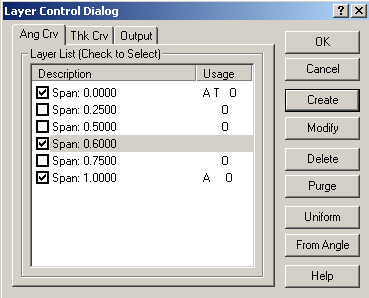 Layer Control Dialog