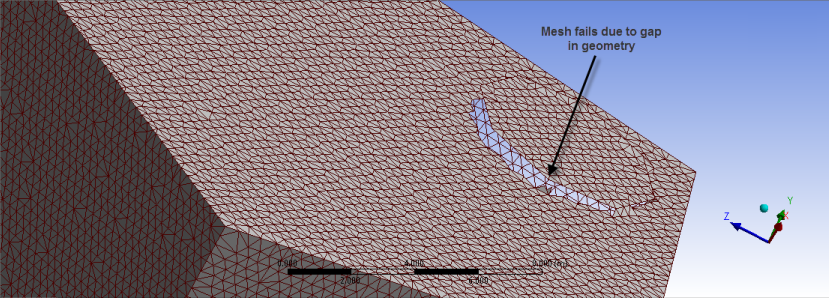 Patch Independent Tet Mesh Failure Due to Geometry Gap