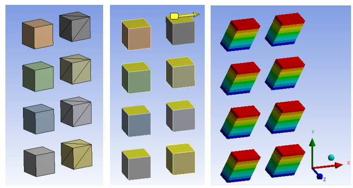 Finite Element Model of Eight Steel Cubes