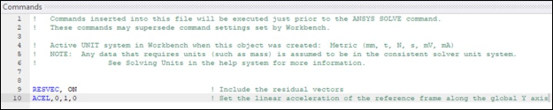 Acceleration and Residual Vector Definition