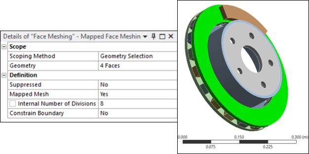 Faces Highlight the Scoping for Mapped Face Meshing for Discs