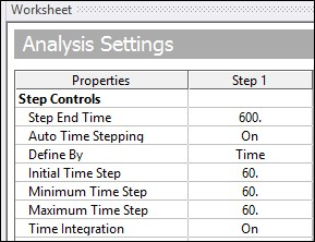 Details of Transient Thermal Analysis Settings