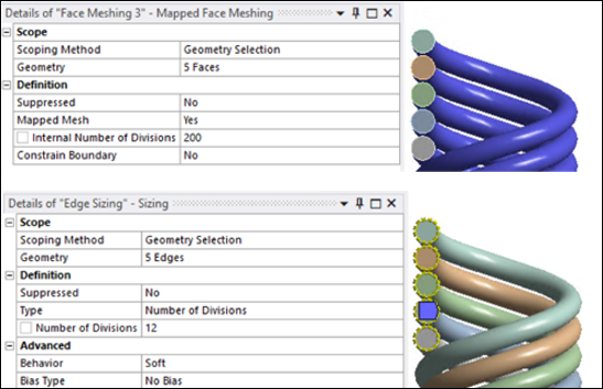 Mesh Settings for Coil - Solid Elements (Case1)