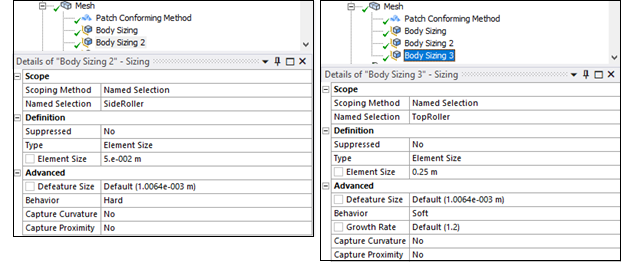 Mesh Settings for Rollers