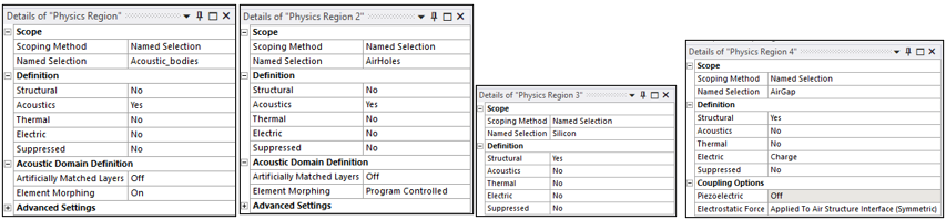 Physics Region Objects