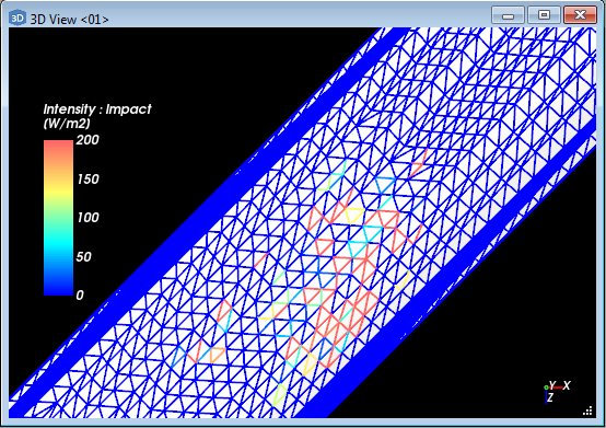 显示纯色面的自定义传送带，其面上的边显示了Intensity : Impact