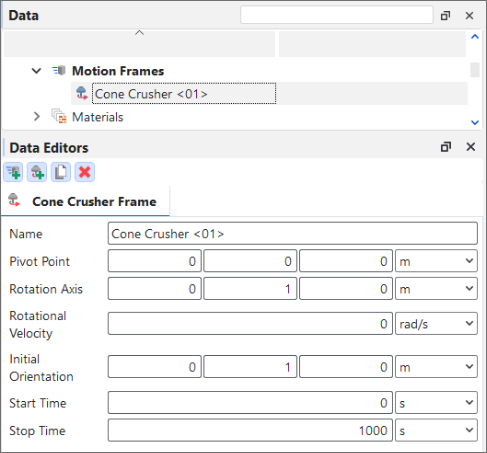面向新增Cone Crusher Frame的参数