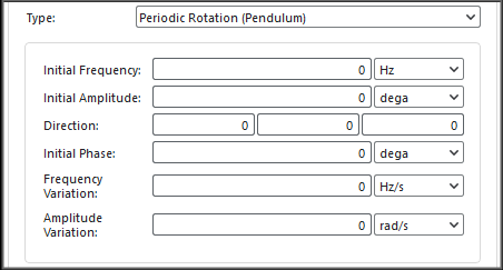 显示Periodic Rotation (Pendulum)参数的新Motion