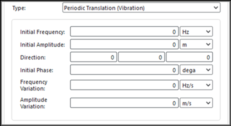 显示Periodic Translation (Vibration)参数的新Motion