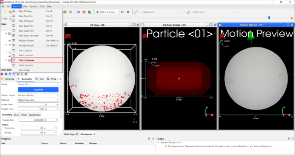 将工作区中的窗口平铺成3列