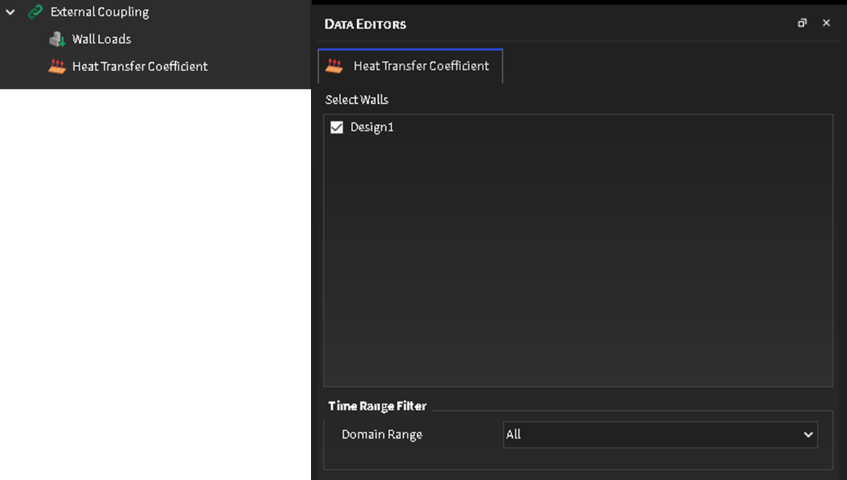 当通过Workbench在Rocky和Mechanical之间实现HTC传输时的Physics Thermal选项卡。