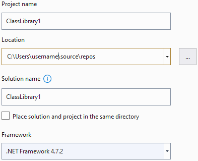 Creating a Project in Visual Studio