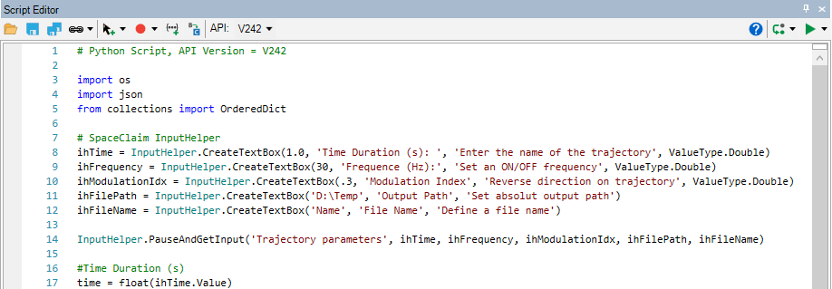Generating a Flux Variation File (*.json) using a script