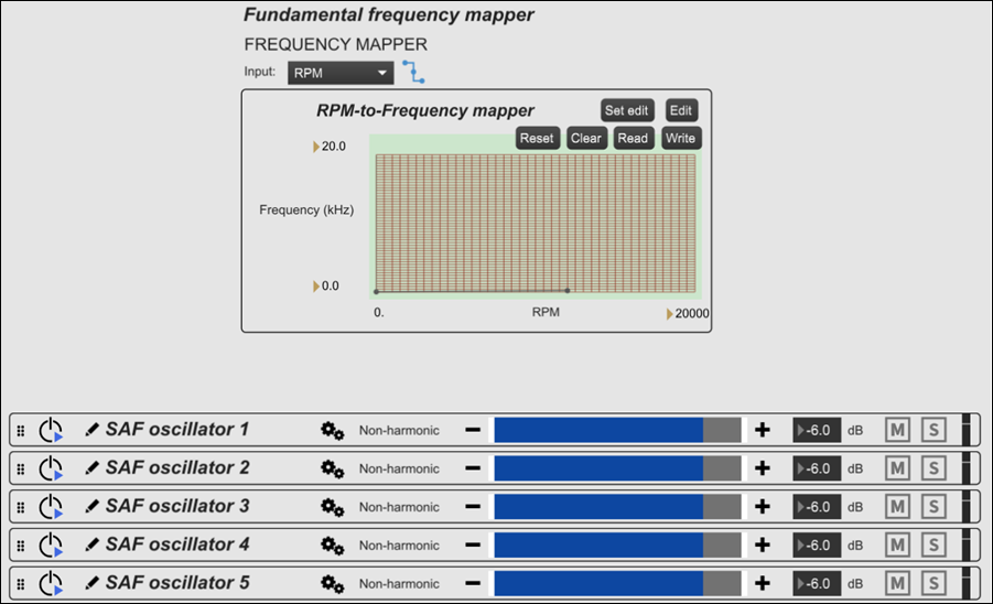 Configuring a SAF Sound Function