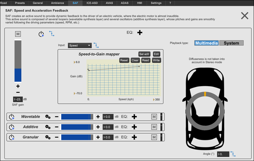 Configuring a SAF Sound Function