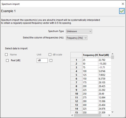 Importing a Spectrum