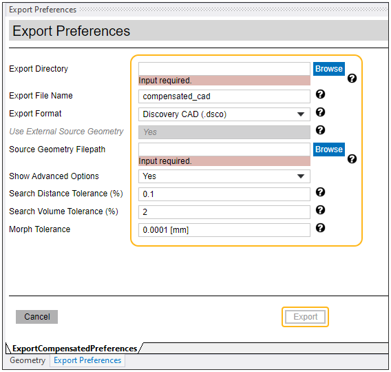 3.4. Exporting the Compensated Geometry