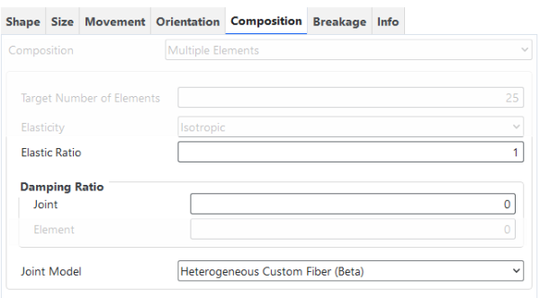 Elastic Ratio and Joint Damping Ratio.