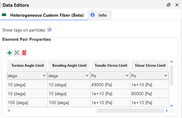 Options for the Heterogeneous Custom Fiber (Beta) module.