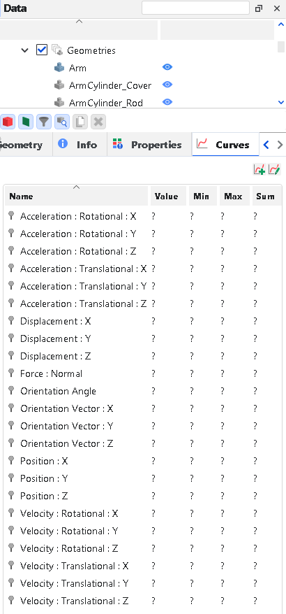 Standard Ansys Motion Coupling Curves for a geometry that was exported out of Ansys Motion as an Output.