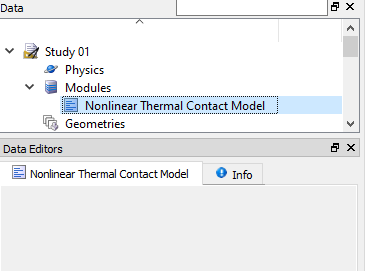 Nonlinear Thermal Contact Model module options.