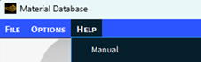 Material Storage menu for Help.