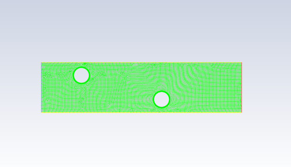 Mesh Display of the 2D Heat Exchanger Geometry