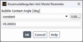 The Kocamustafaogullari-Ishii Model Parameter Dialog Box