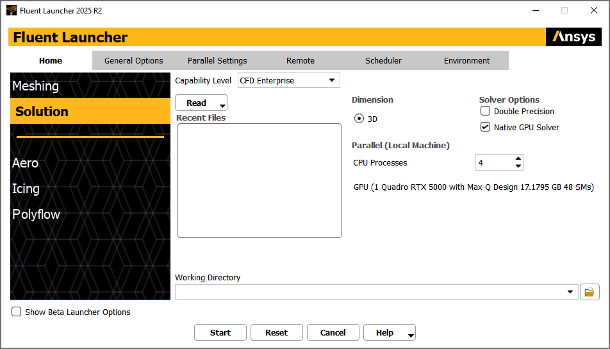 38.4. Starting the Fluent GPU Solver