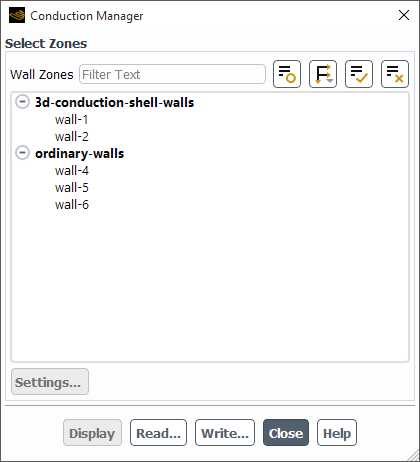 The Conduction Manager Dialog Box