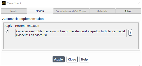 The Case Check Dialog Box