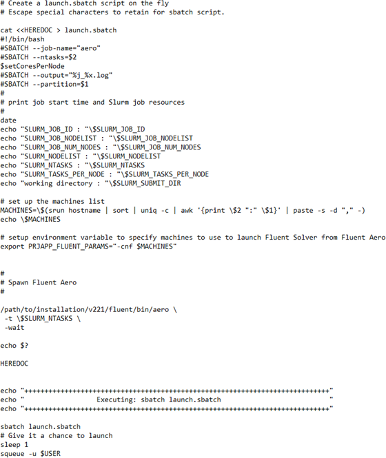 2.16. Launching Fluent Aero in Batch or on a Cluster using Job Scheduler