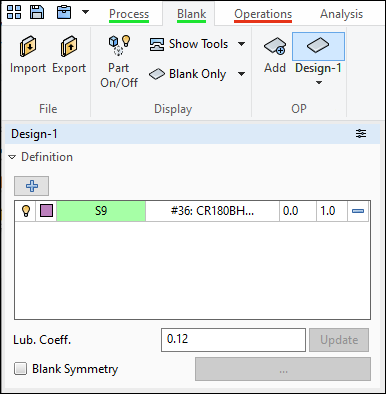 Fully-defined blank shows a green status bar