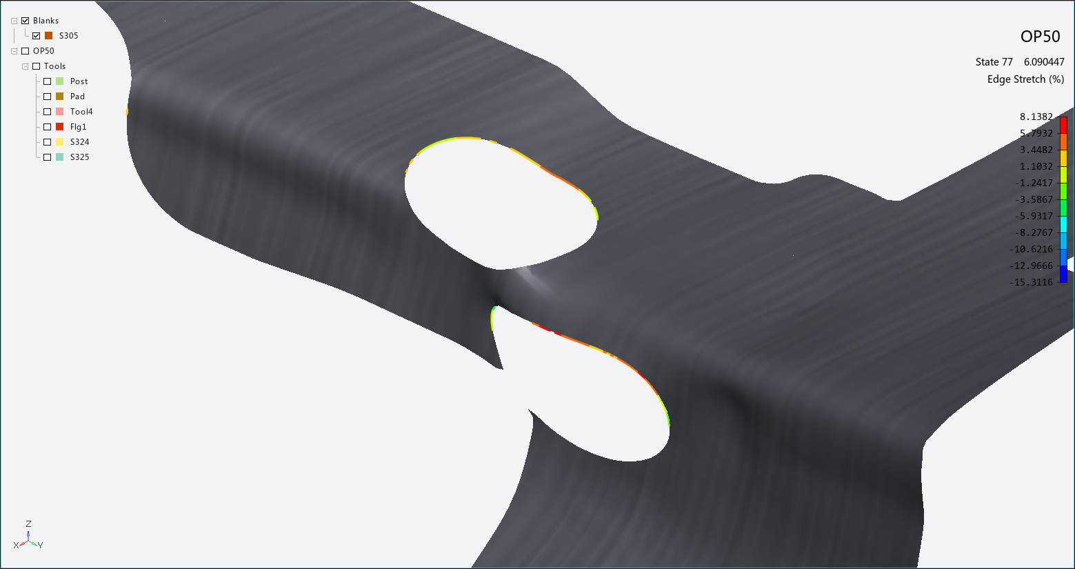 Example of an edge stretch diagram