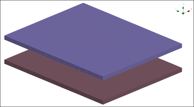 Contact surfaces that are touching (left) or have an initial gap (right)