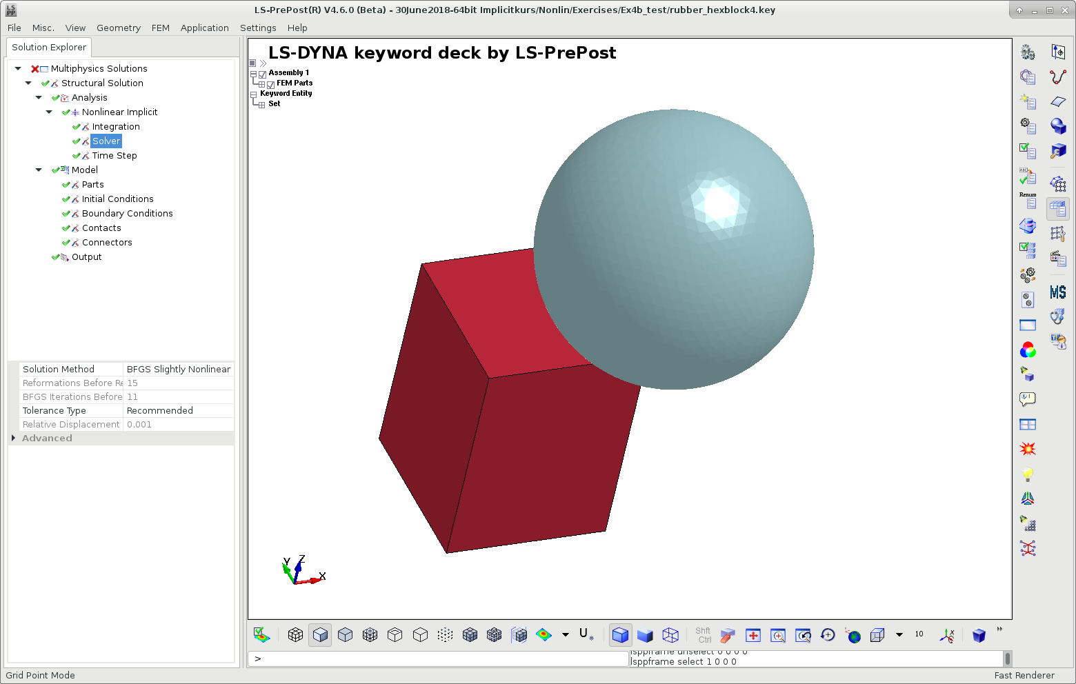 Screenshot from the Implicit GUI in LS-PrePost 4.6.