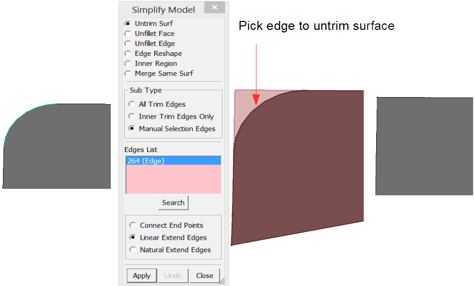 Flaw Case 2: Using Linear Extend Edges to Fix Flaw Region