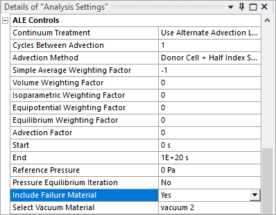 5.2.1. ALE\S-ALE Material Failure