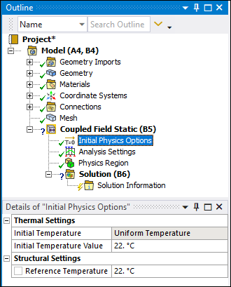 Initial Physics Options