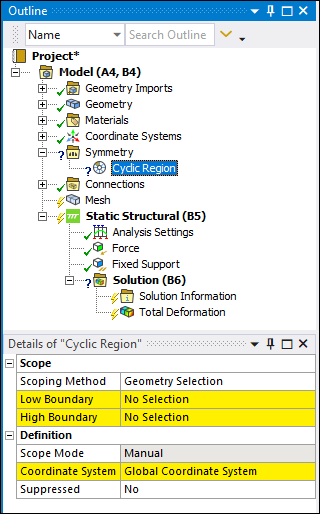 Periodic/Cyclic Region/Pre-Meshed Cyclic Region