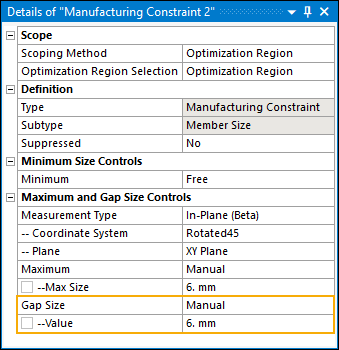 Part Gap 4.1.3. Member Size Gap Size