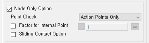 Node Only and Point Check Parameters (Contact Properties)