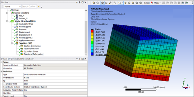 Measurement Nodes Examples Applying Displacement of Nodes of a Mesh by Measurement on Another Geometry