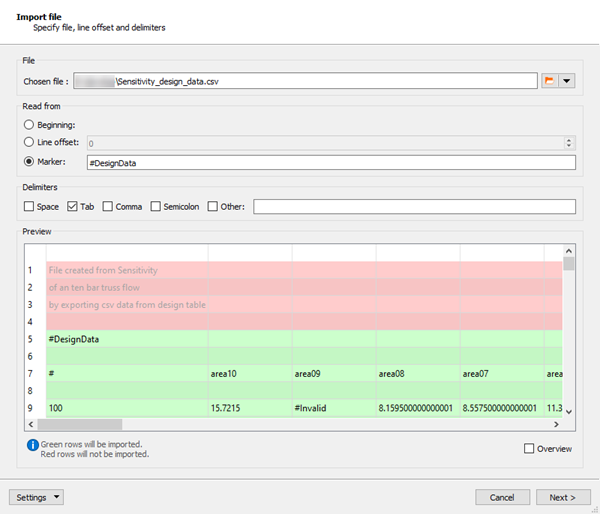 Design Point Import Wizard