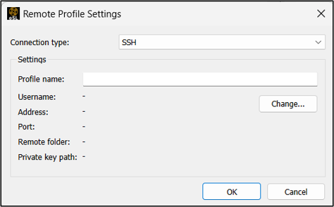 Remote Profiling Creating an SSH Profile