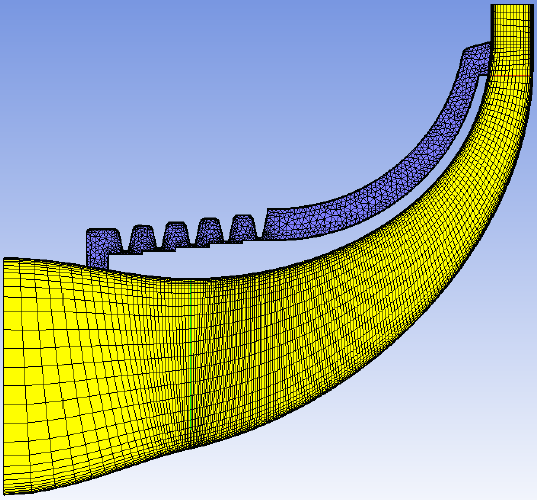 Meridional View of Mesh (with Blade LE and TE)