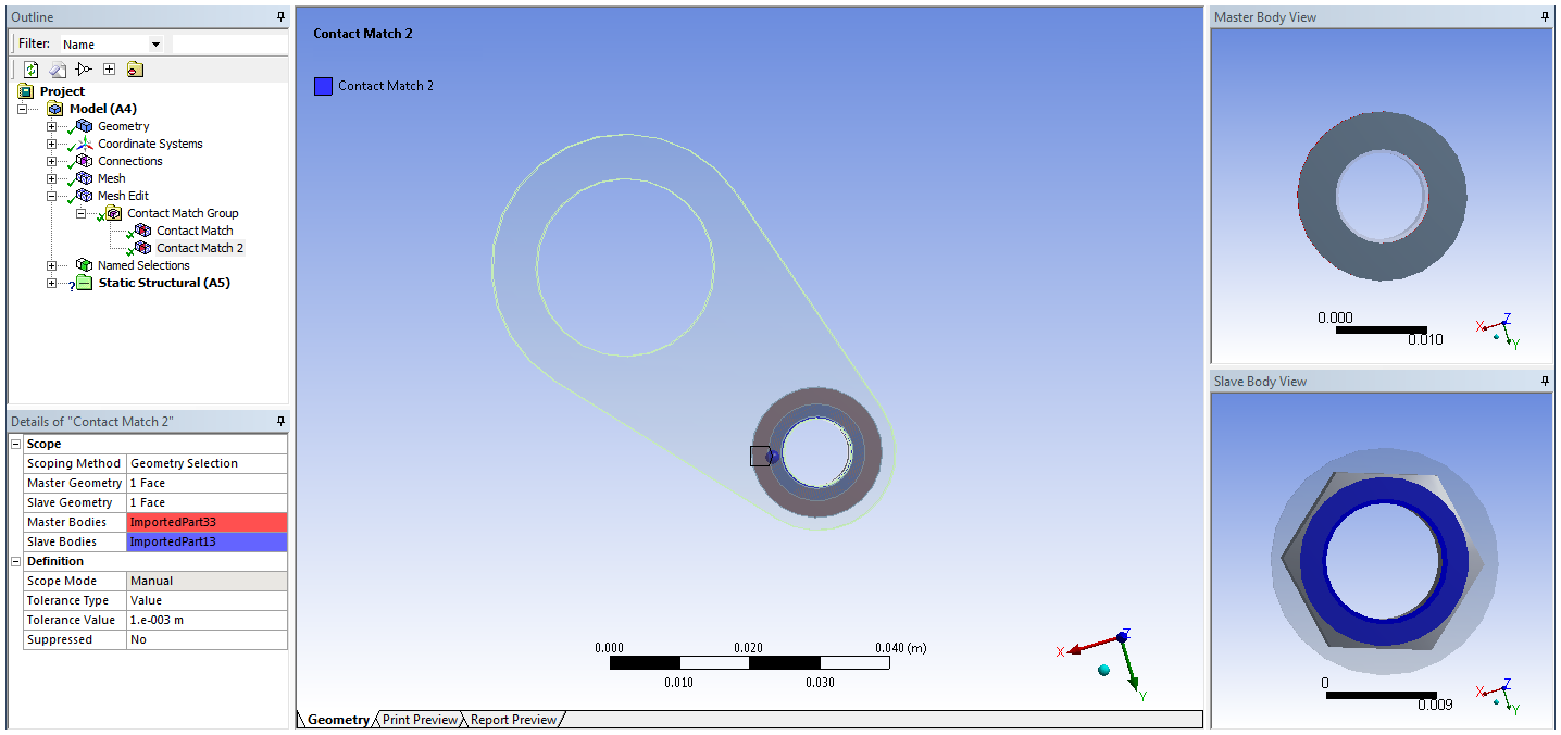 Viewing the Primary and Secondary Bodies in Auxiliary Windows