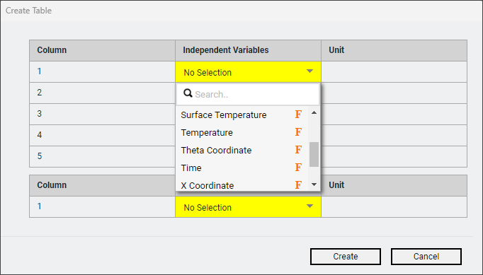 Intandem Table 14.4.2. Manually Enter a Table