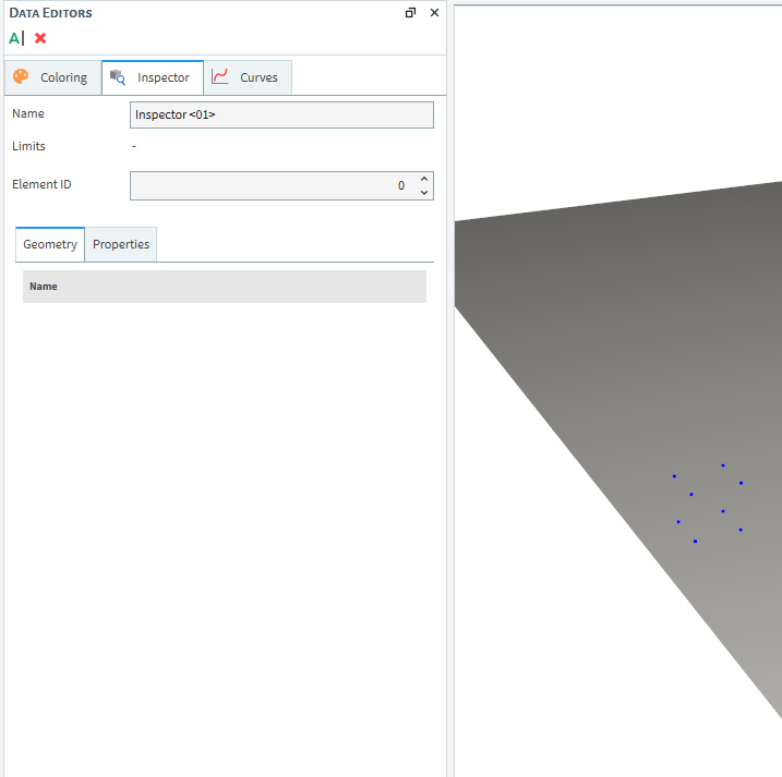 Inspector and simulation after the refinement process (Element ID = 0).