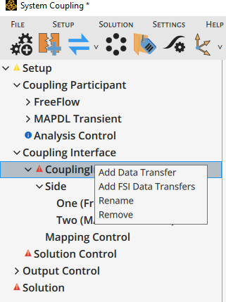 Add FSI Data Transfers inside System Coupling
